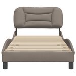 vidaXL Cadre de lit avec tête de lit Taupe 90x190 cm Tissu