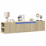 vidaXL Meuble TV mural avec LED chêne sonoma 180x31x39 5 cm