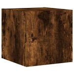 vidaXL Meubles TV muraux et lumières LED 2Pièces chêne fumé 30 5x35x30 cm