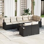 Ensemble de Canapés de Jardin de 8 Pièces avec Coussins Poly Rattan Brun