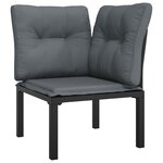 vidaXL Salon de jardin 8 Pièces noir et gris résine tressée