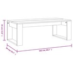 vidaXL Table basse sonoma gris 102x50x35 cm bois d'ingénierie