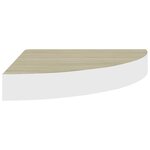 vidaXL Étagères d'angle murales 4 Pièces Chêne et blanc 35x35x3 8 cm MDF
