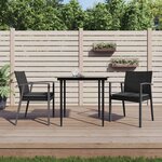 vidaXL Ensemble à manger de jardin 3 Pièces coussins résine tressée acier