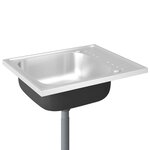 vidaXL Jeu d'évier de cuisine et égouttoir argenté 500x600x155 mm inox