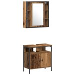 vidaXL Ensemble de meubles de salle de bain en 3 pièces Bois ancien Bois d'ingénierie