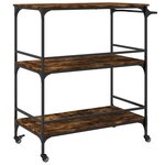 vidaXL Chariot de cuisine chêne fumé 100 5x50x105 cm bois d'ingénierie