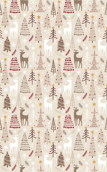Tapis d'intérieur Noël 70 x 140 cm - Beige