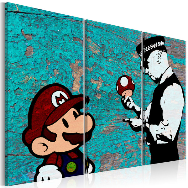 Tableau - banksy: cracked paint l x h en cm 90x60