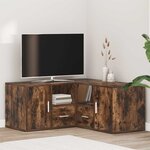 vidaXL Armoire d'angle chêne fumé 160x40x45 cm bois d'ingénierie