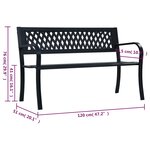 vidaXL Banc de jardin Noir 120 cm Acier