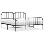 vidaXL Cadre de lit métal avec tête de lit/pied de lit noir 183x213 cm