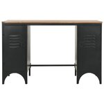 vidaXL Bureau à double piédestal Bois de sapin et acier 120x50x76 cm