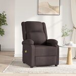 vidaXL Fauteuil électrique de massage Marron foncé Tissu