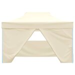vidaXL Tente de réception pliable avec 4 parois 3x4 m Acier Crème