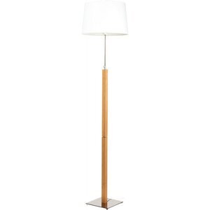 Lampadaire à LED ALUMINOR Quatro chrome chêne clair