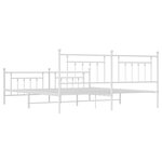 vidaXL Cadre de lit métal avec tête de lit/pied de lit blanc 193x203cm