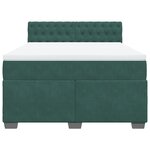 vidaXL Sommier à lattes de lit et matelas Vert foncé 140x200cm Velours