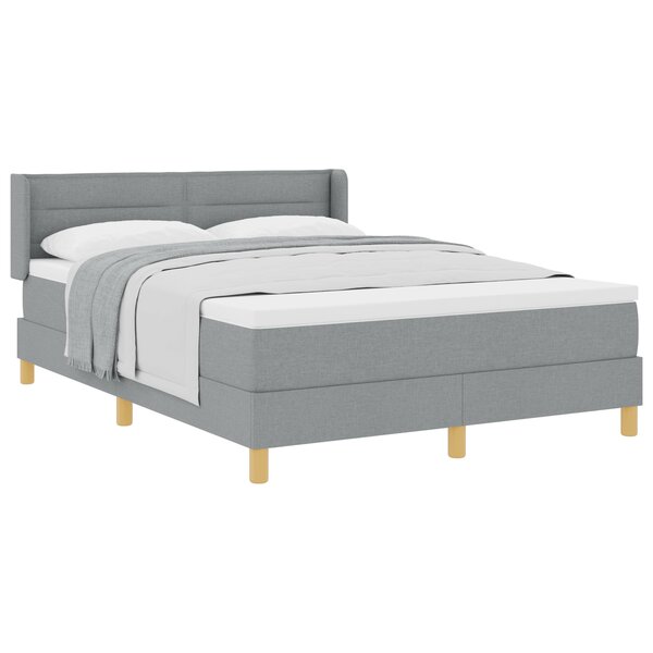 vidaXL Lit à ressorts et matelas gris clair 140x190 cm en tissu