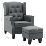 vidaXL Fauteuil avec repose-pied Gris clair Tissu