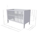 Lit évolutif bébé à barreaux gris foncé 60 x 120 cm