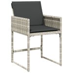 vidaXL Ensemble à manger de jardin et coussins 15 Pièces gris clair rotin