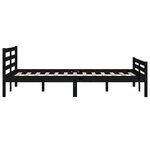 vidaXL Cadre de lit sans matelas noir bois massif 140x190 cm