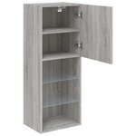 vidaXL Meuble TV avec lumières LED sonoma gris 40 5x30x102 cm