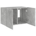 vidaXL Meuble TV mural avec lumières LED gris béton 60x35x41 cm