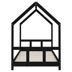 vidaXL Cadre de lit pour enfants noir 90x200 cm bois de pin massif