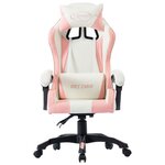 Chaise fauteuil siège pivotante de bureau informatique étude de jeux vidéo Rose similicuir rose 02_0024228