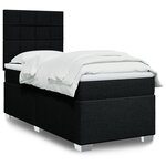 vidaXL Sommier à lattes de lit avec matelas Noir 100x200 cm Tissu