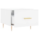 vidaXL Table basse blanc brillant 50x50x40 cm bois d'ingénierie