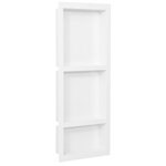vidaXL Niche de douche avec 3 compartiments Blanc mat 41x99x9 cm