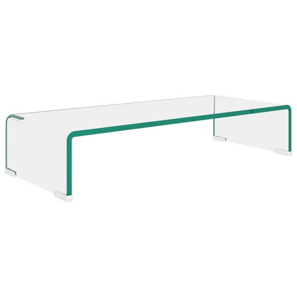 vidaXL Meuble TV/pour moniteur 60x25x11 cm verre transparent