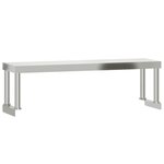 vidaXL Table de travail de cuisine avec étagère 110x55x120 cm inox