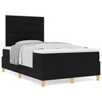 vidaXL Lit à ressorts avec matelas noir 120x200 cm en tissu