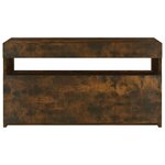 vidaXL Meuble TV avec lumières LED Chêne fumé 75x35x40 cm