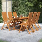 vidaXL Ensemble à manger de jardin 7 Pièces Bois d'acacia massif