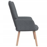 vidaXL Chaise de relaxation avec tabouret Gris foncé Tissu