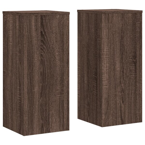 vidaXL Supports pour plantes 2 Pièces chêne marron bois d'ingénierie