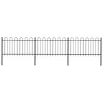 vidaXL Clôture de jardin avec dessus en cerceau Acier 5 1 x 1 m Noir