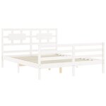vidaXL Cadre de lit sans matelas blanc 160x200 cm bois massif