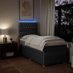 vidaXL Sommier à lattes de lit et matelas Gris foncé 90x190 cm Tissu