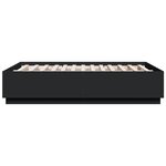vidaXL Cadre de lit avec lumières LED noir 140x190 cm bois ingénierie