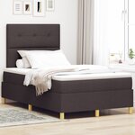 vidaXL Lit avec sommier et matelas marron foncé petit double en tissu