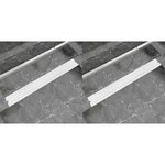 vidaXL Drain de douche linéaire 2 Pièces 930 x 140 mm Acier inoxydable