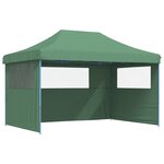 vidaXL Tente de réception pliable escamotable 3 parois latérales vert