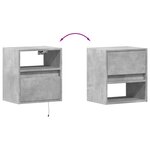 vidaXL Meubles TV muraux et lumières LED 2 Pièces gris béton 41x31x45 cm