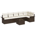 vidaXL Ensemble de 6 Pièces de Canapé de Jardin avec Coussins en Grey Poly Rattan